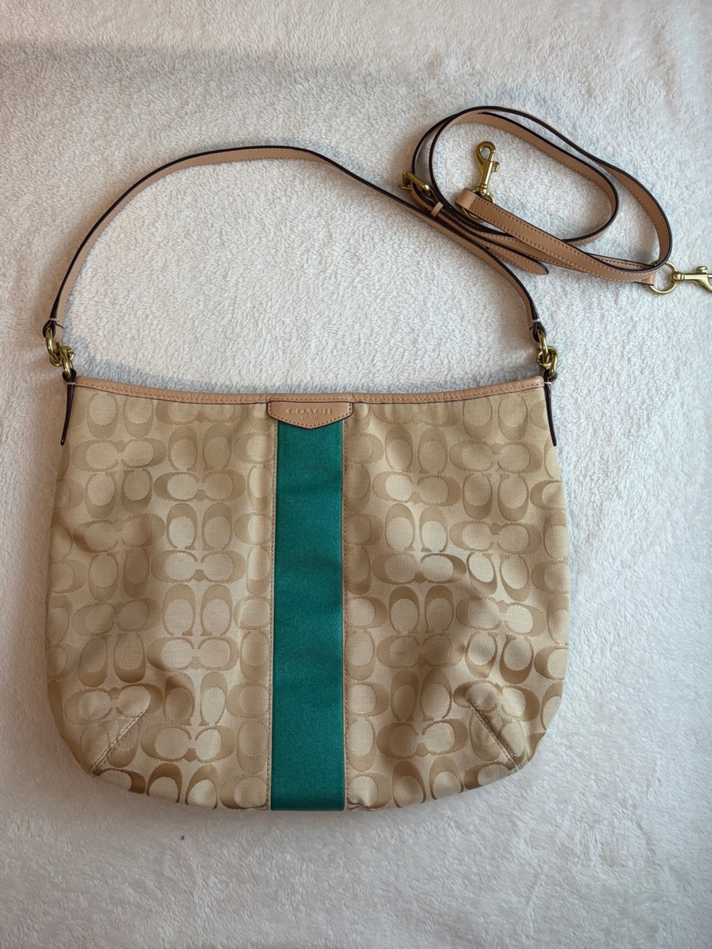Coach Tan Signature convertible Canvas Bag